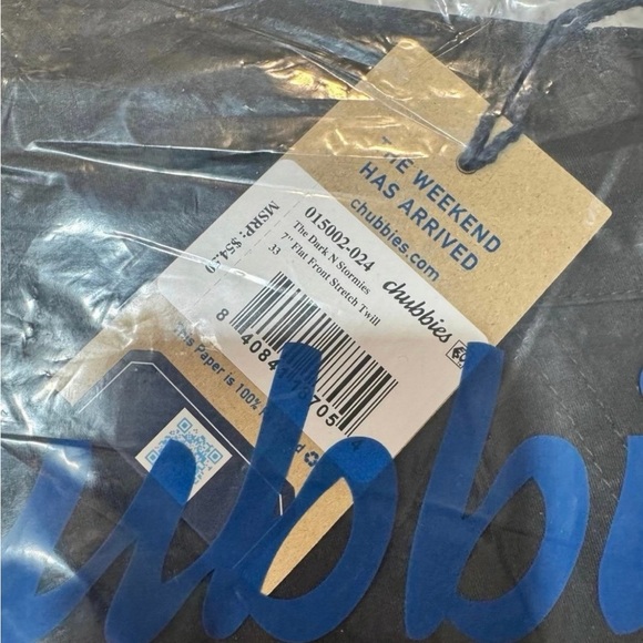 Chubbies Chino short 7” size 33, Dark N Stormies, Black, Flat Front - Picture 3 of 5